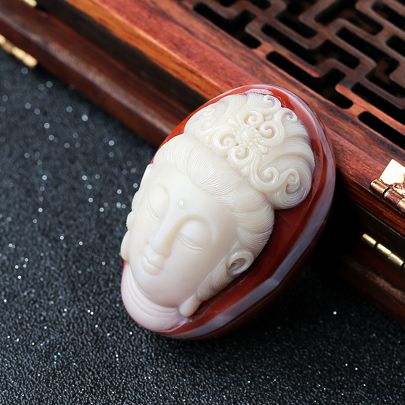 南红观音吊坠 - 红掌柜珠宝