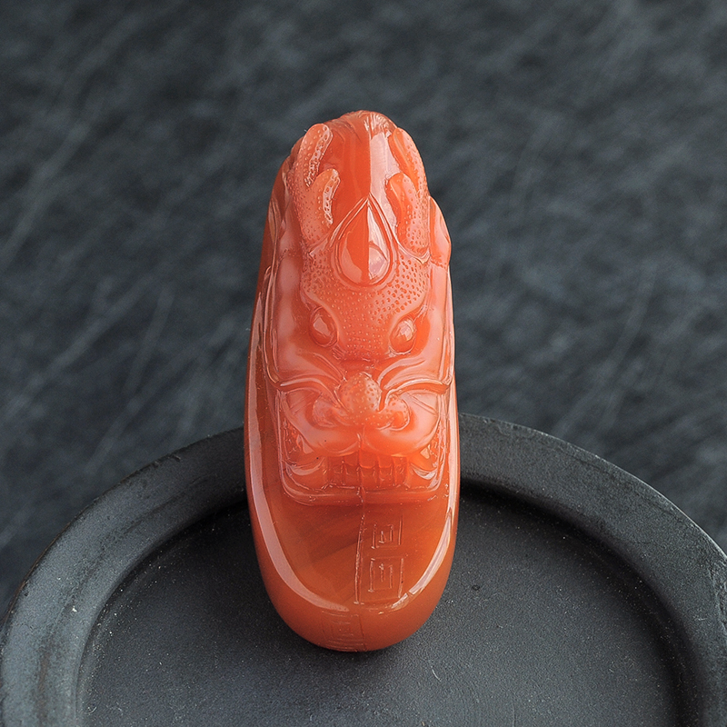 南红龙头吊坠 - 红掌柜珠宝