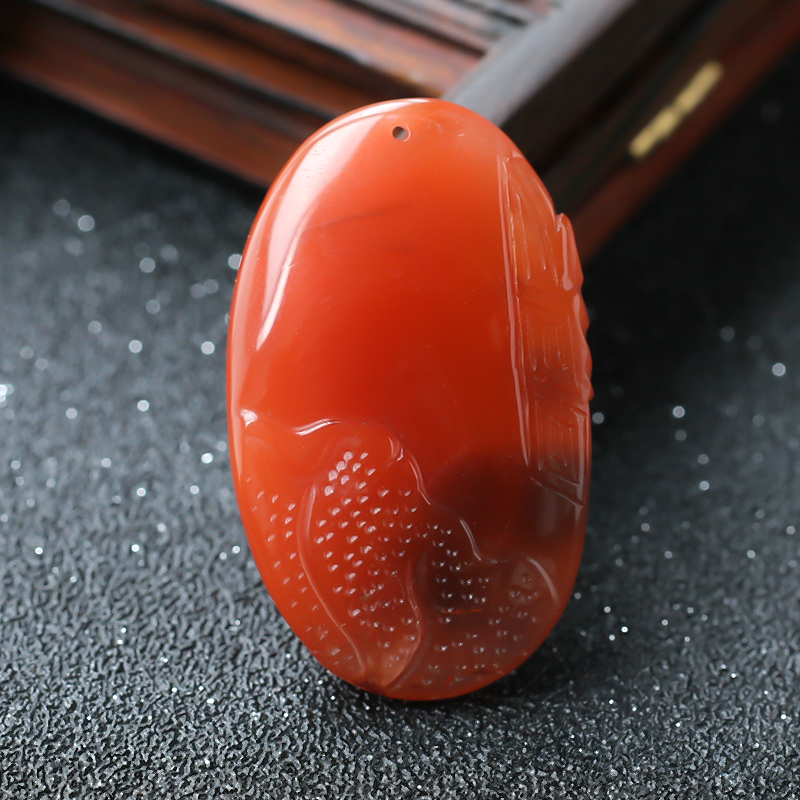 柿子红南红吊坠 - 红掌柜珠宝