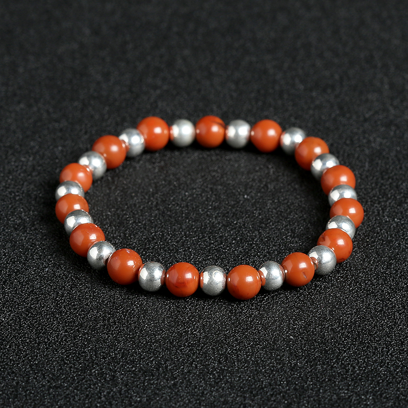 天然7.3mm南红单圈手串 - 红掌柜