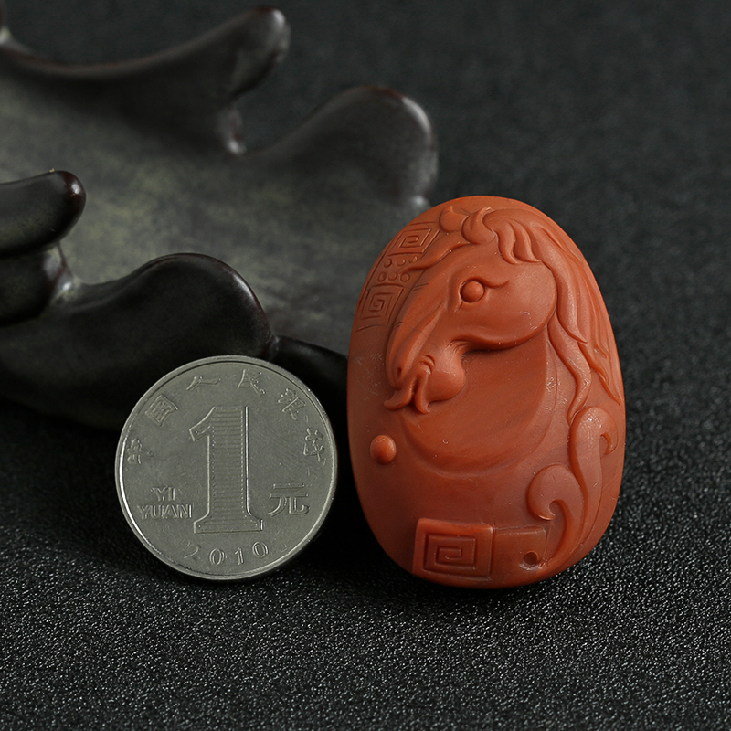 川料柿子红南红吊坠 - 红掌柜