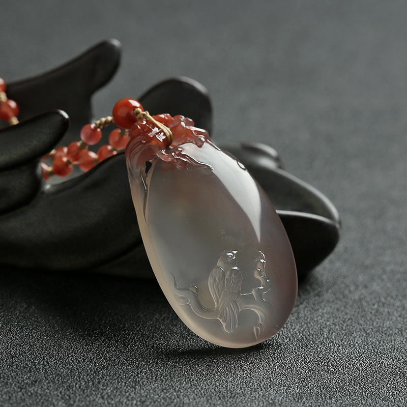 南红喜上眉梢吊坠-红掌柜