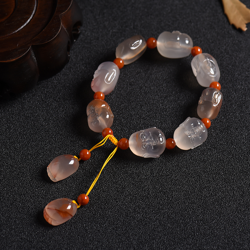 南红佛头手串 - 红掌柜