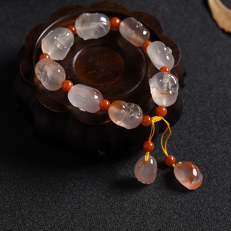 川料天然冰飘南红手串 - 红掌柜