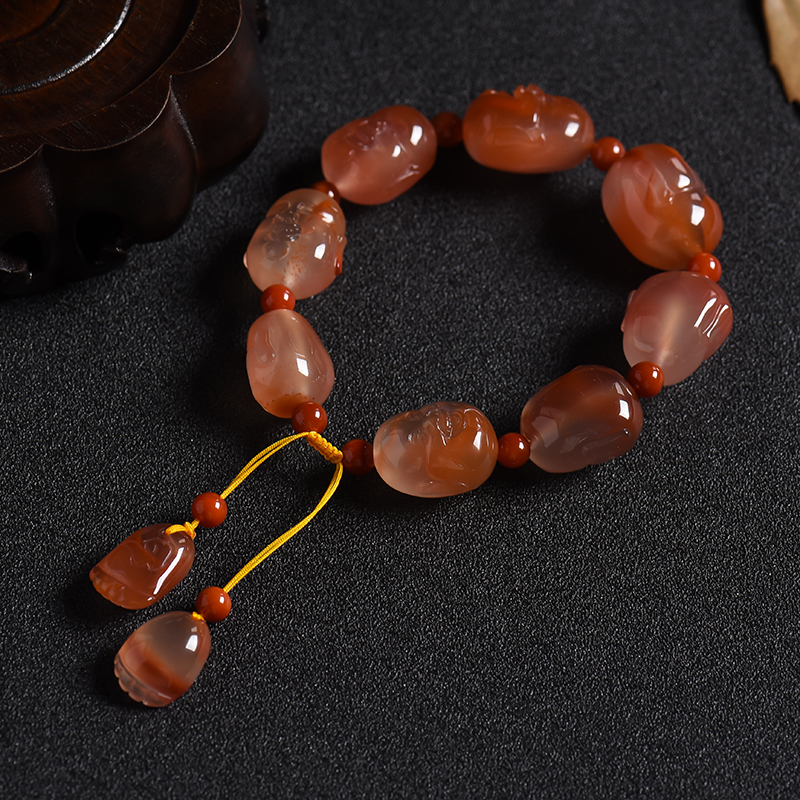 南红佛头手串 - 红掌柜