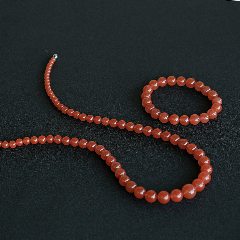  樱桃红南红两件套-红掌柜