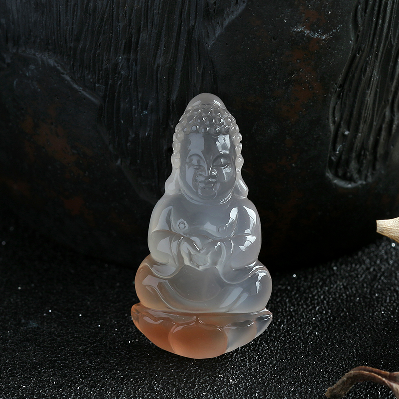 冰飘南红佛吊坠-红掌柜珠宝