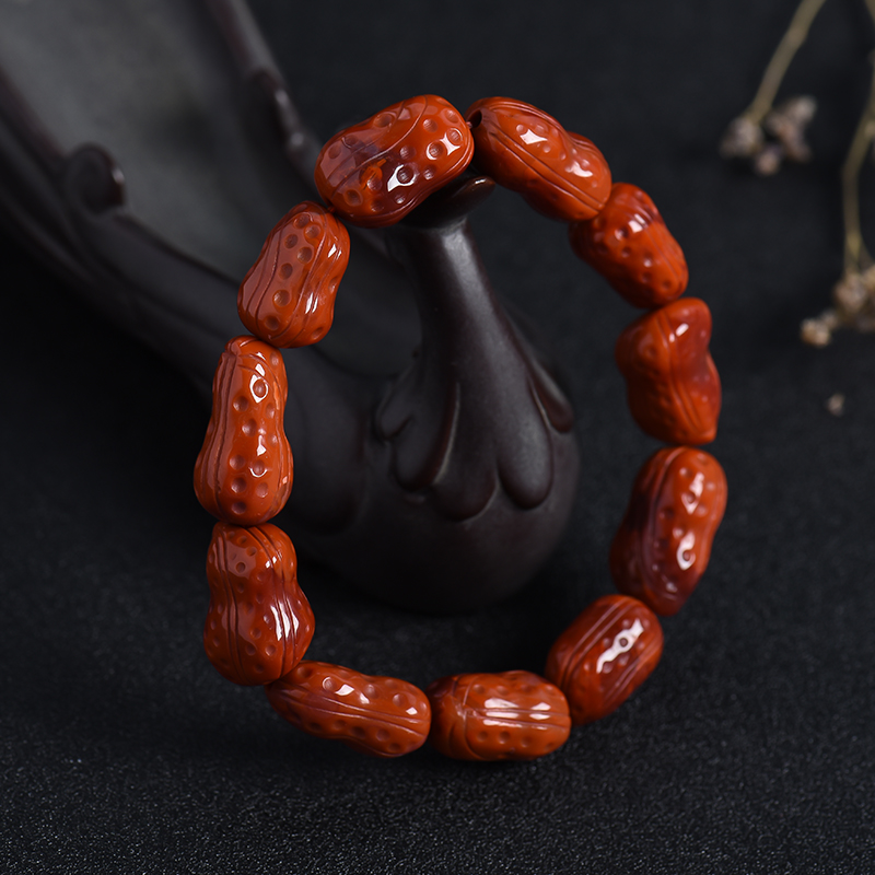 南红花生手串-红掌柜珠宝