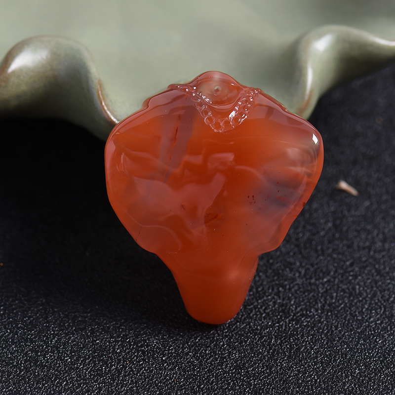 天然冰飘南红吉人天相吊坠 - 红掌柜