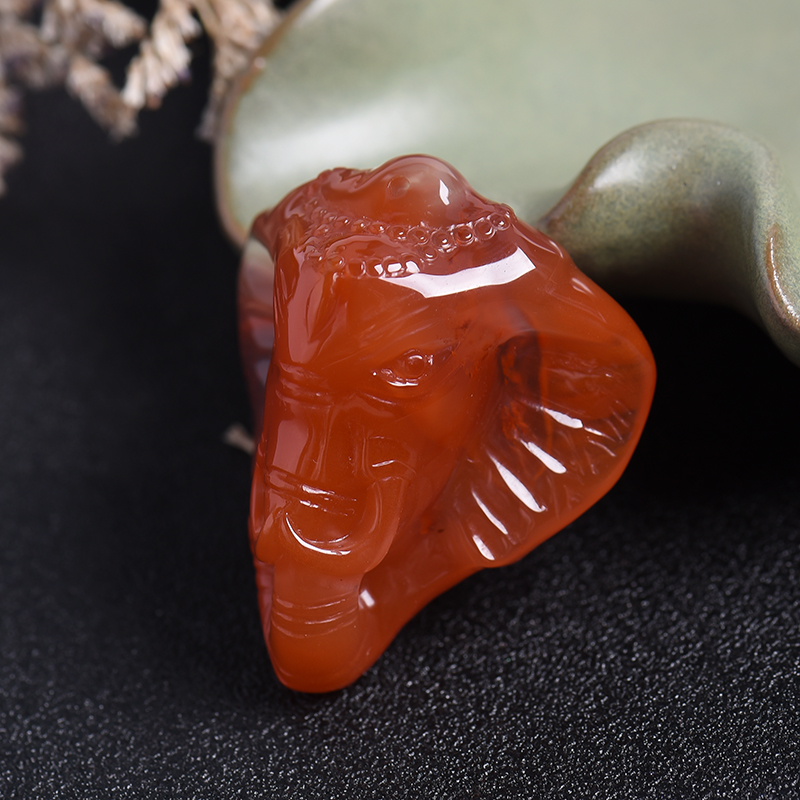 冰飘南红吉人天相吊坠 - 红掌柜