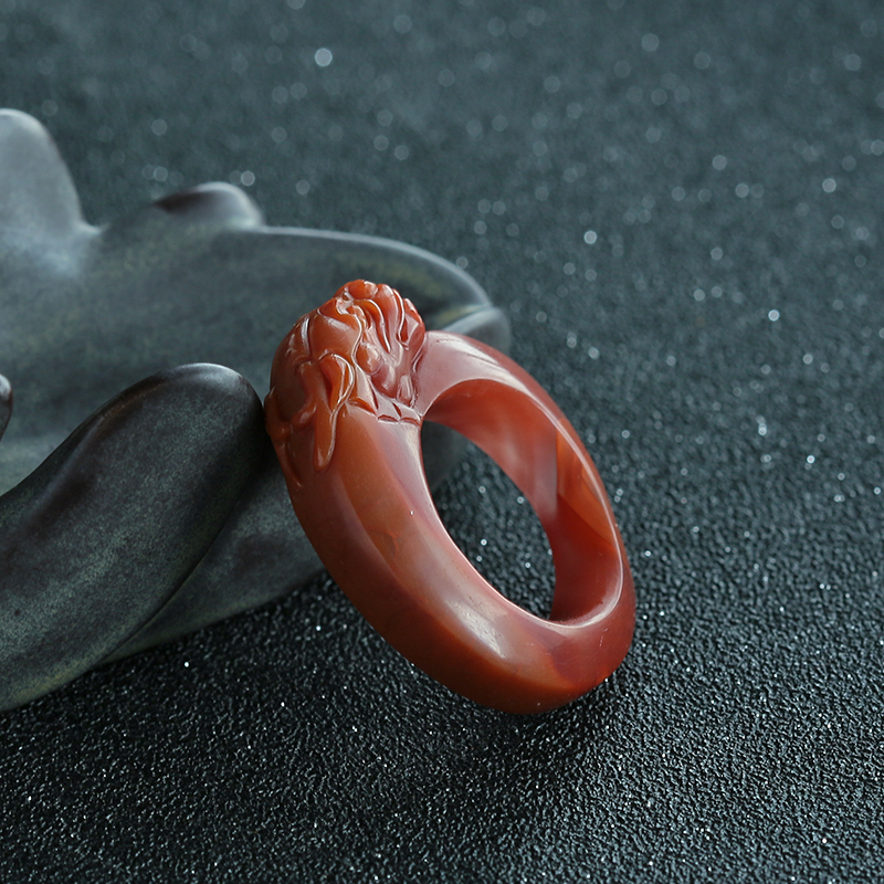 天然南红扳指-红掌柜珠宝