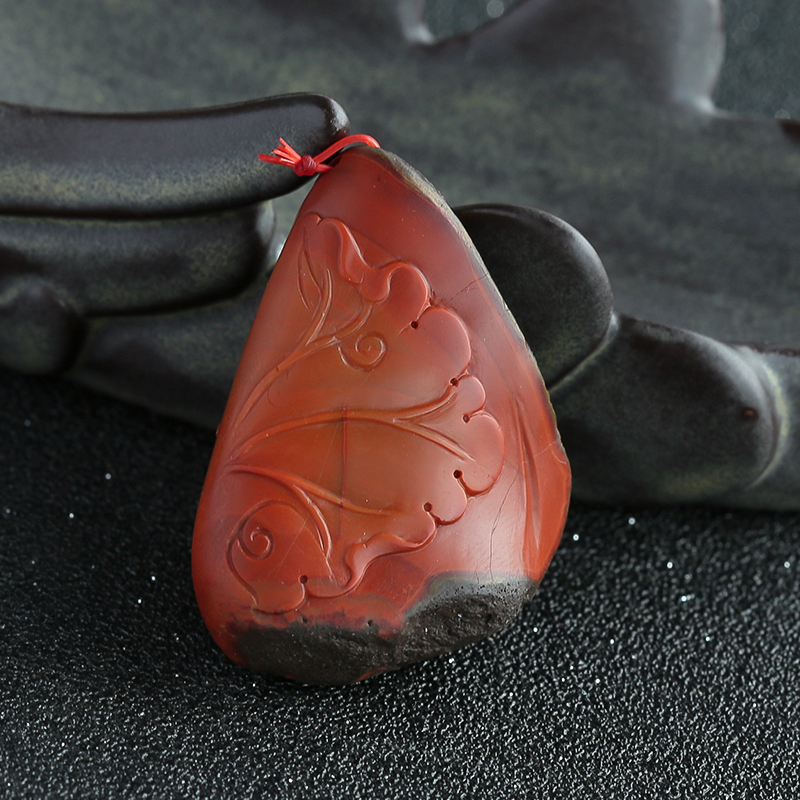 天然川料南红吊坠-红掌柜