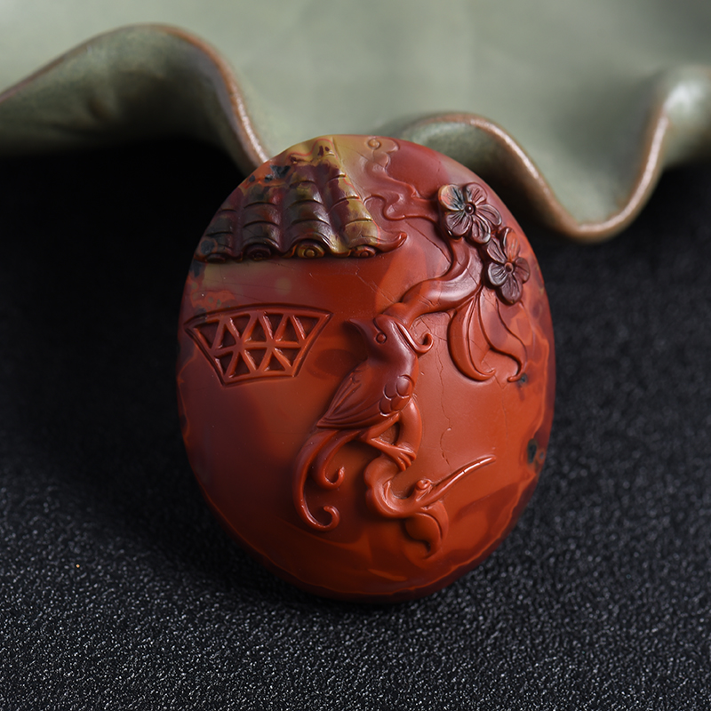 南红喜上眉梢吊坠-红掌柜珠宝