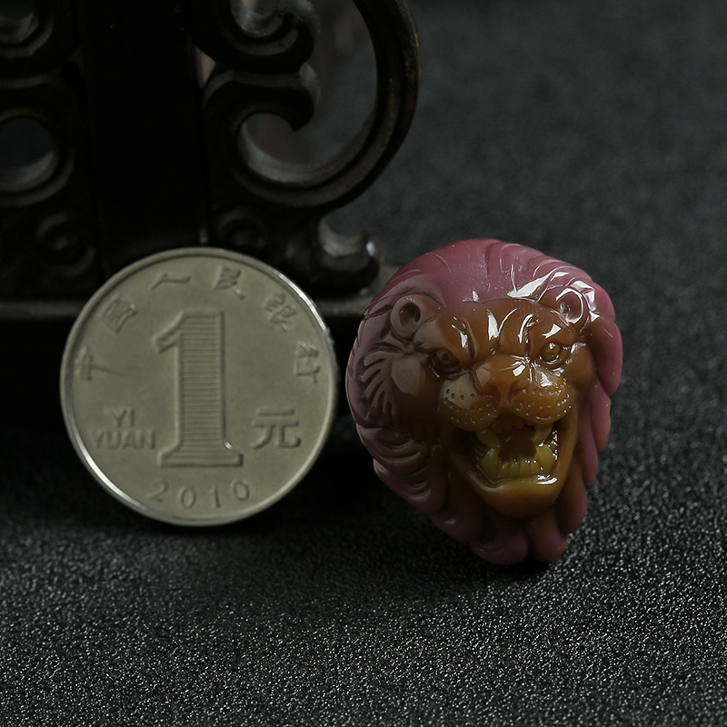 天然玛瑙狮子头吊坠-红掌柜