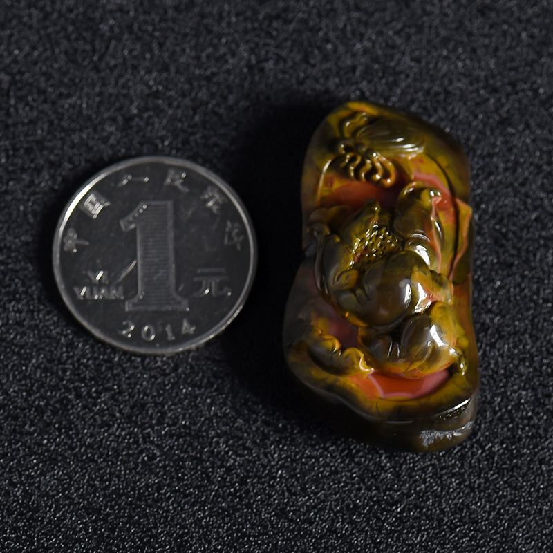 天然南红蝶恋花吊坠 - 红掌柜