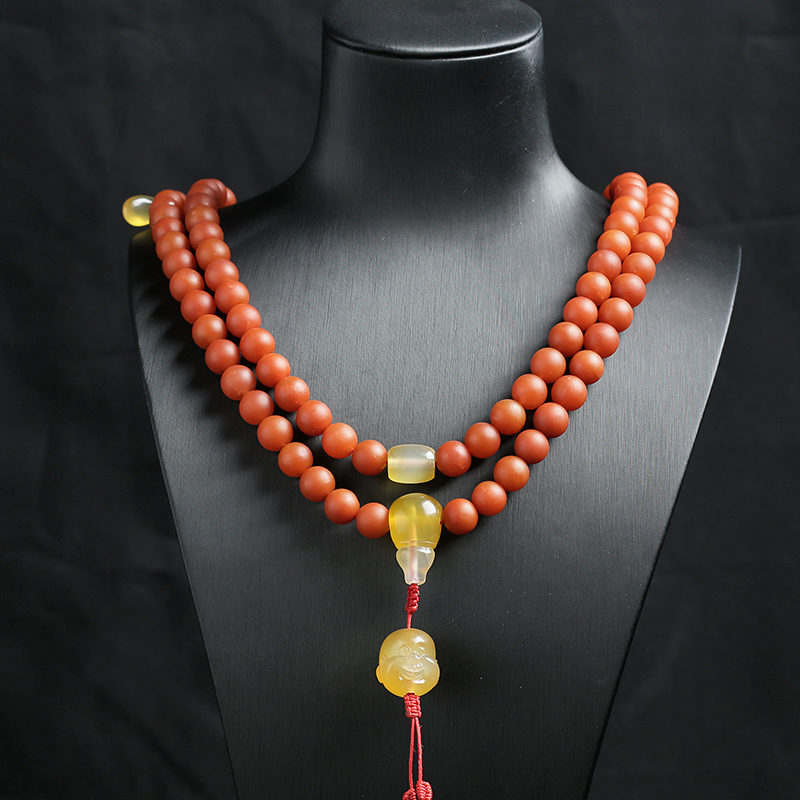 保山柿子红南红佛珠 - 红掌柜