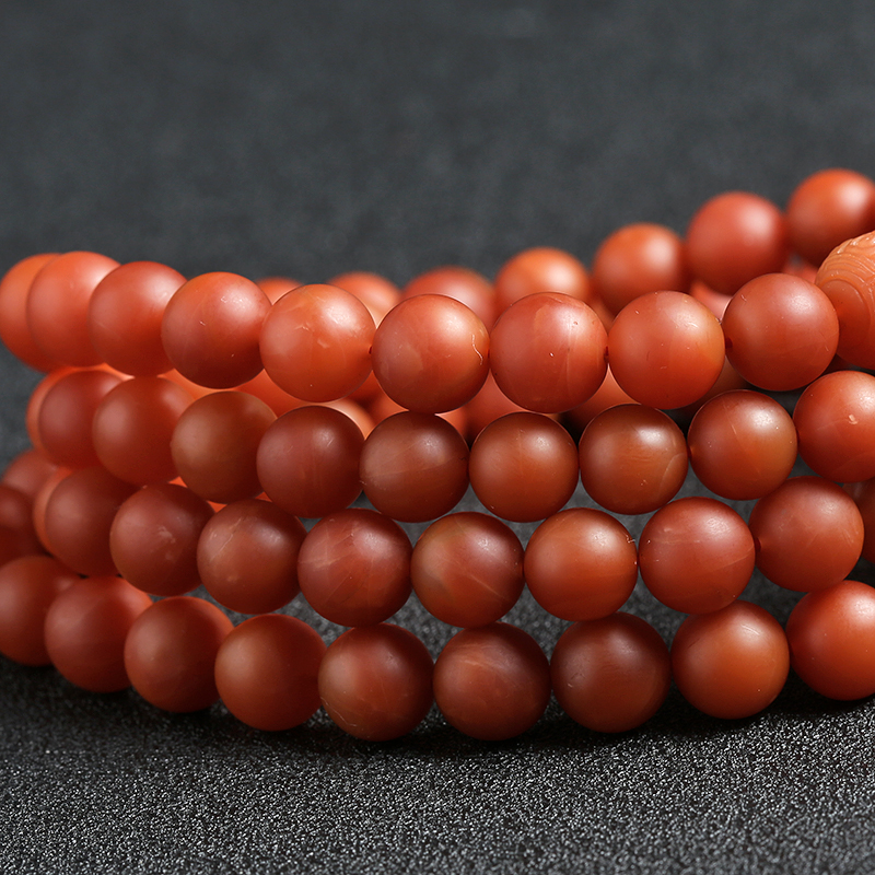 柿子红南红108佛珠 - 红掌柜