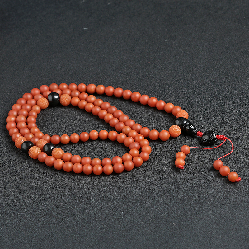 柿子红南红佛珠 - 红掌柜