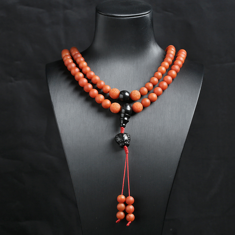 保山柿子红南红佛珠 - 红掌柜