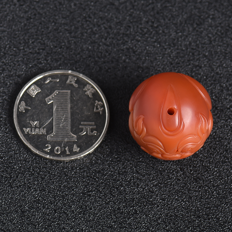 川料柿子红南红圆珠 - 红掌柜