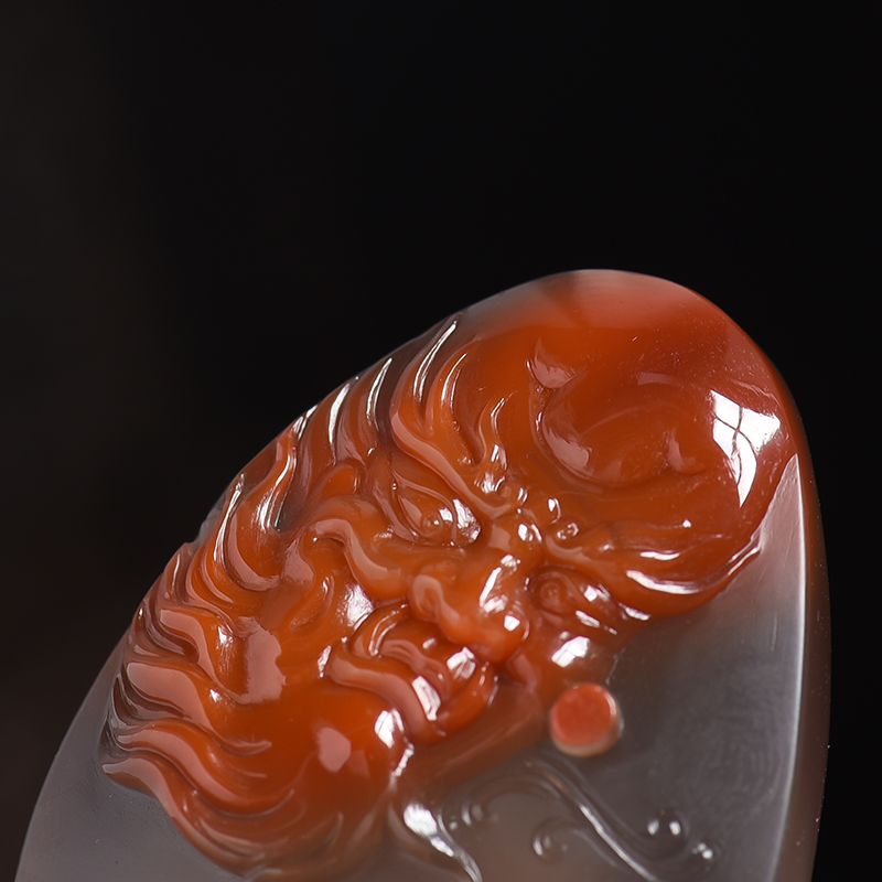 川料天然冰飘南红吊坠 - 红掌柜