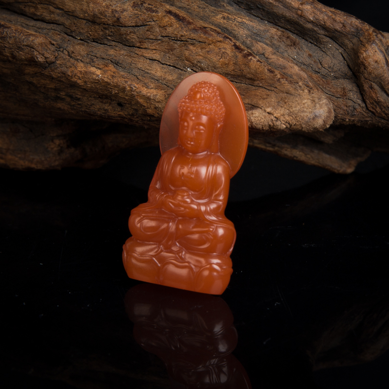 天然四川樱桃红南红吊坠-红掌柜