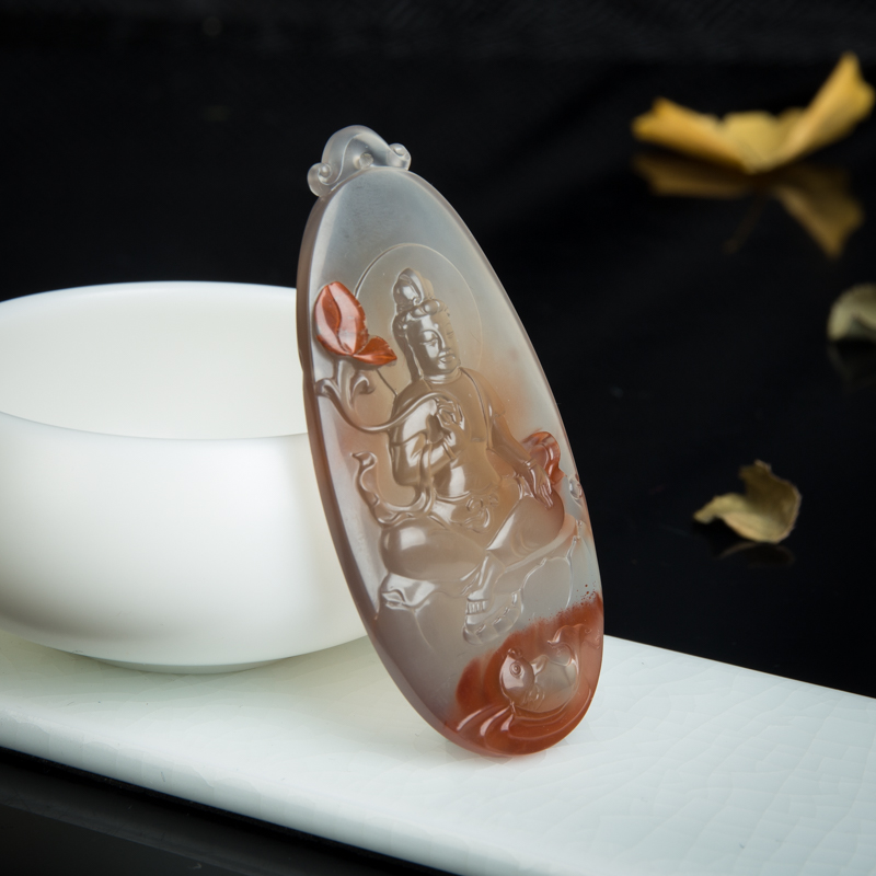 天然冻料南红吊坠-红掌柜