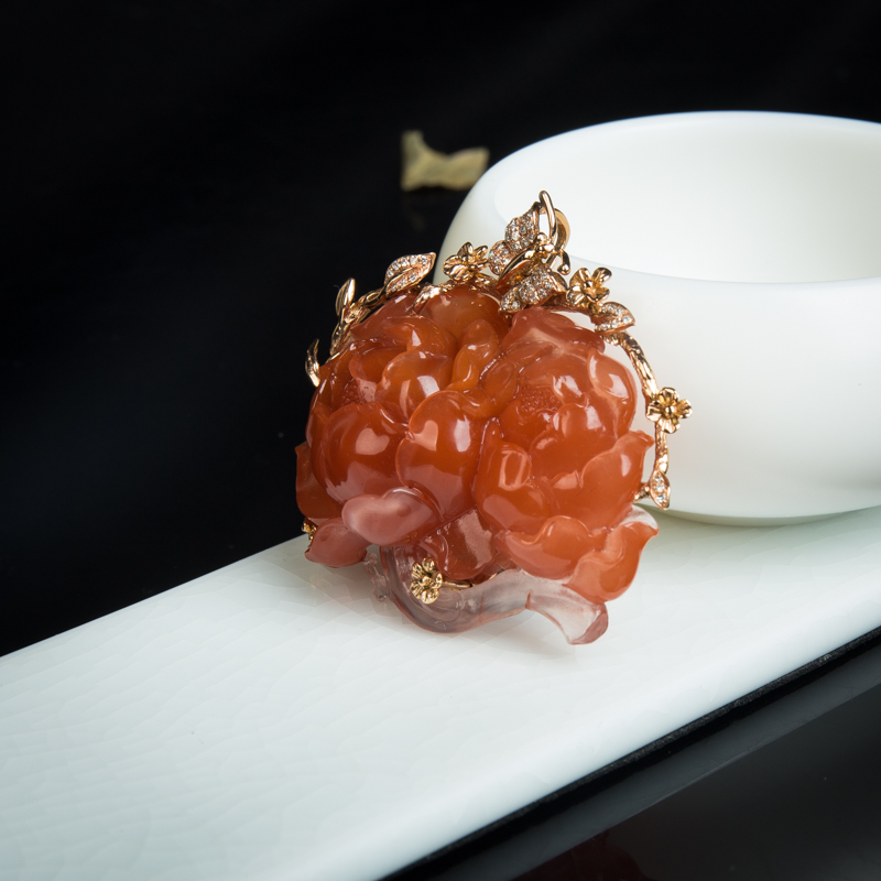 川料樱桃红南红富贵平安吊坠-红掌柜