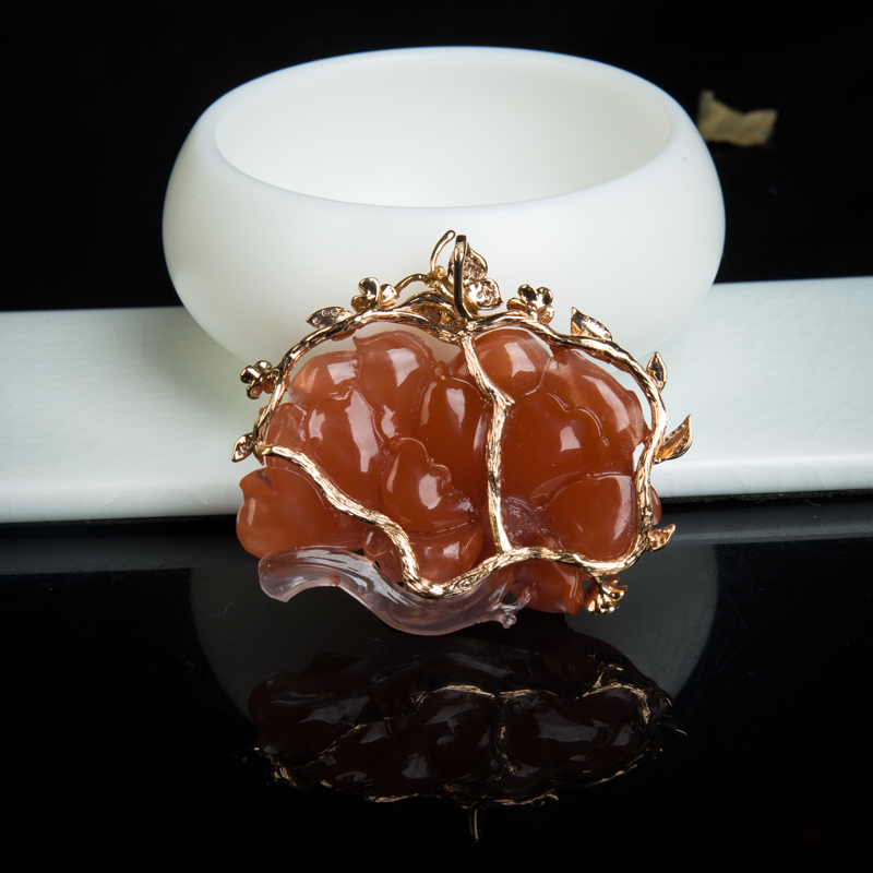 川料天然南红富贵平安吊坠-红掌柜