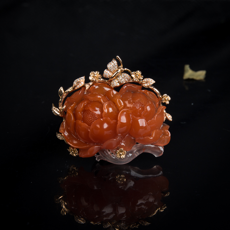 川料天然樱桃红南红吊坠-红掌柜