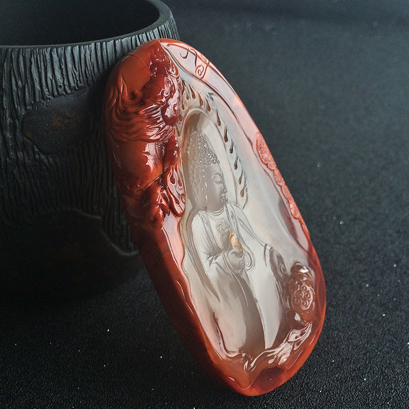 冰飘南红吊坠 - 红掌柜珠宝