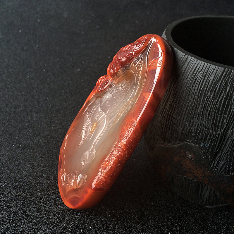 南红佛吊坠 - 红掌柜珠宝