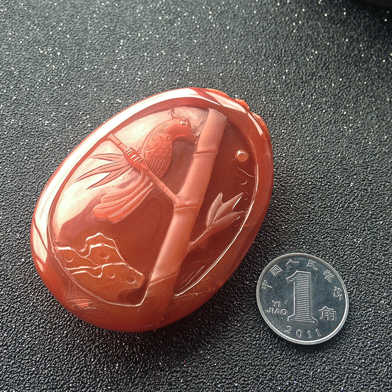 四川樱桃红南红吊坠-红掌柜珠宝