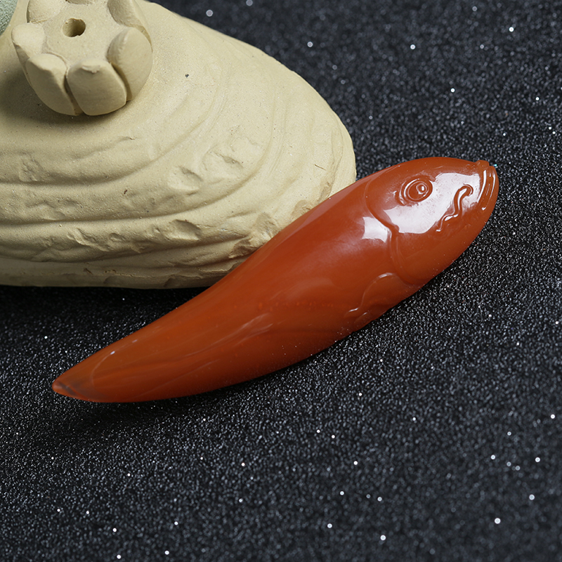 南红鱼吊坠-红掌柜珠宝