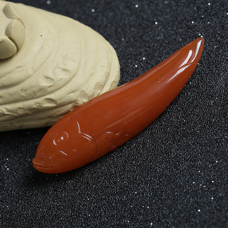 樱桃红南红鱼吊坠-红掌柜珠宝