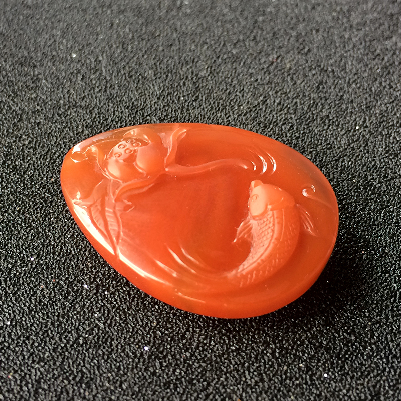 川料南红连年有余吊坠 - 红掌柜珠宝