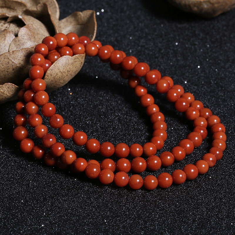 川料南红108佛珠-红掌柜珠宝