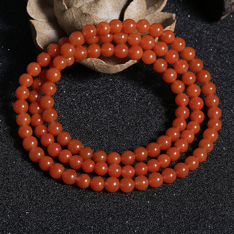 川料南红108佛珠-红掌柜珠宝