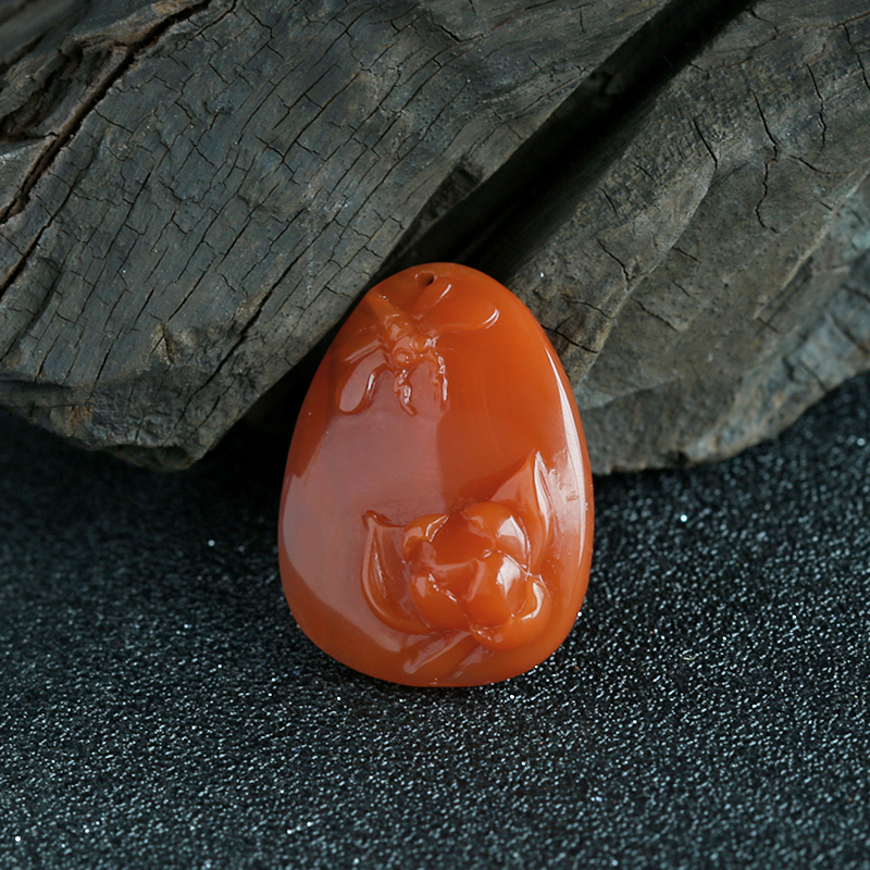 樱桃红南红一品清廉吊坠-红掌柜珠宝