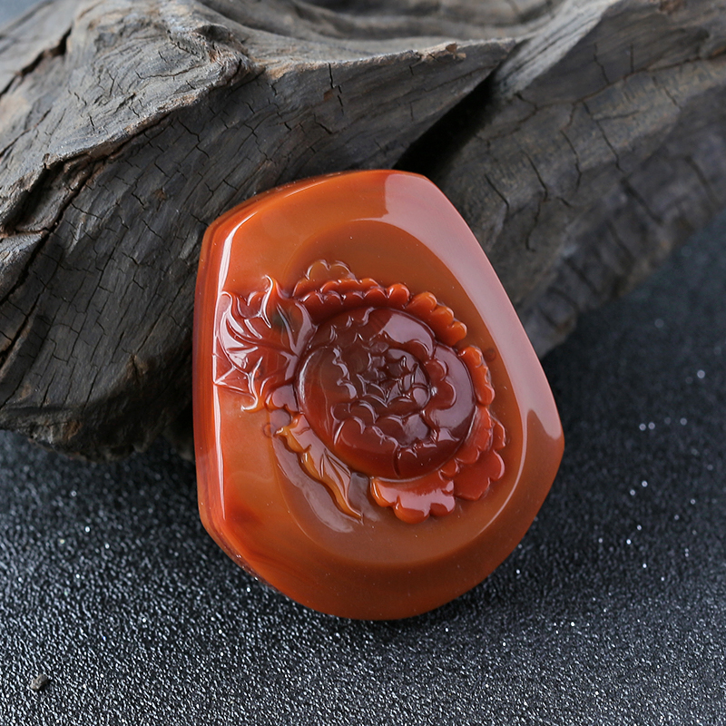 南红花开富贵吊坠-红掌柜珠宝