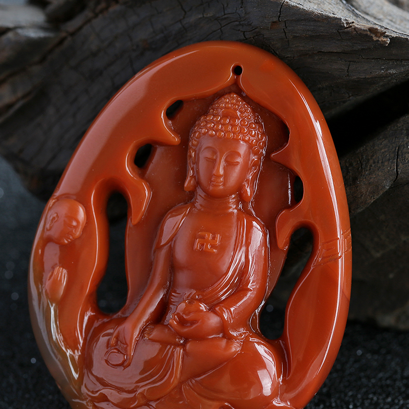 柿子红佛祖挂坠-红掌柜珠宝