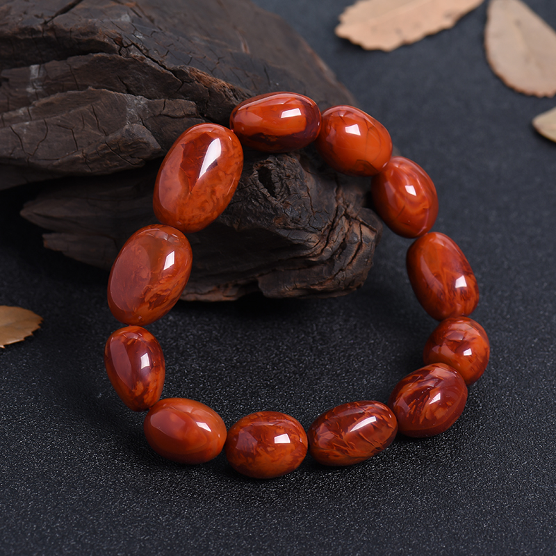 满肉南红随形手串-红掌柜