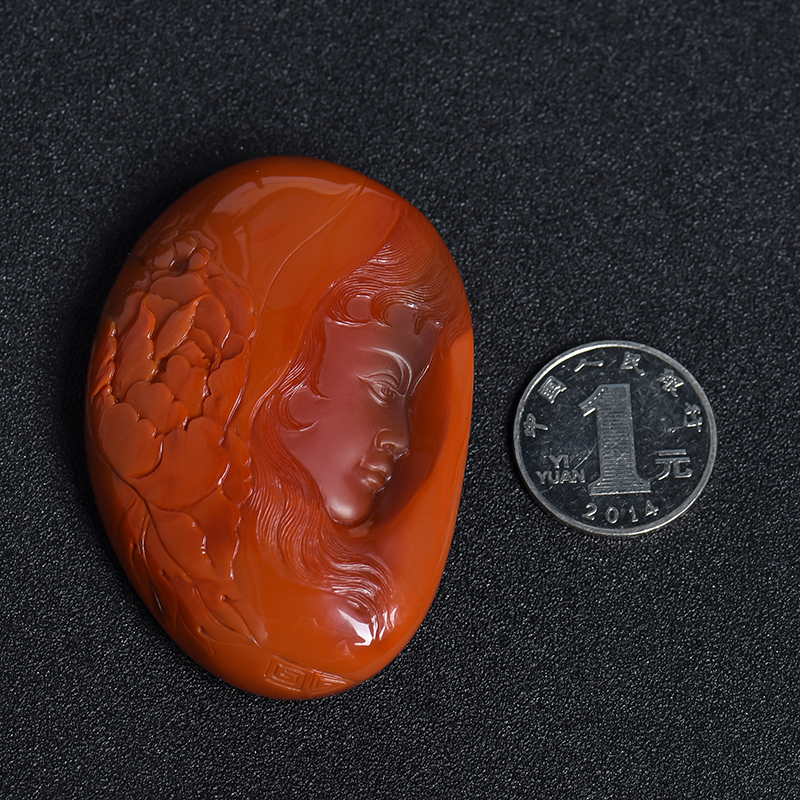 南红带冻料吊坠-红掌柜