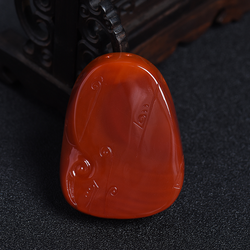 川料天然南红吊坠-红掌柜