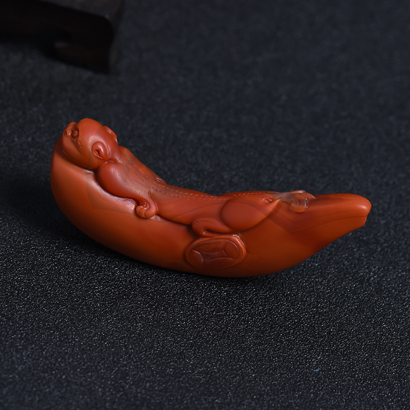 川料天然南红烟嘴-红掌柜