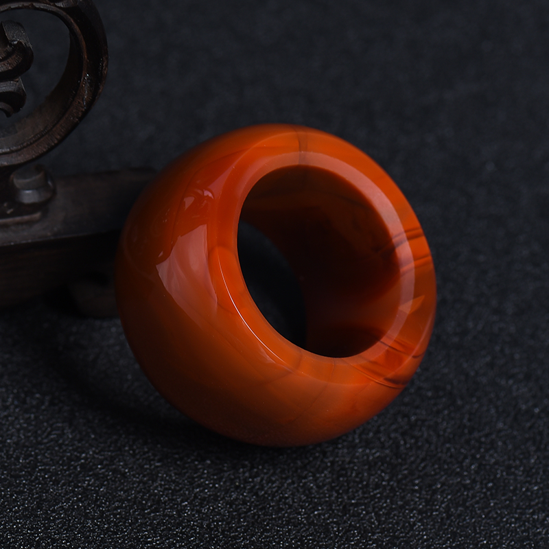 川料天然南红扳指-红掌柜