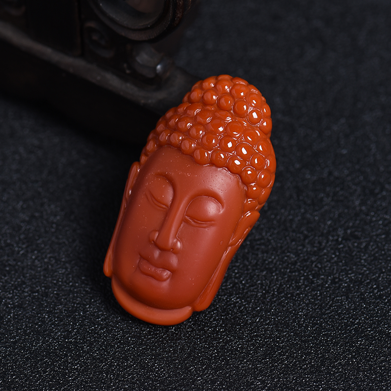 川料柿子红南红佛祖吊坠-红掌柜