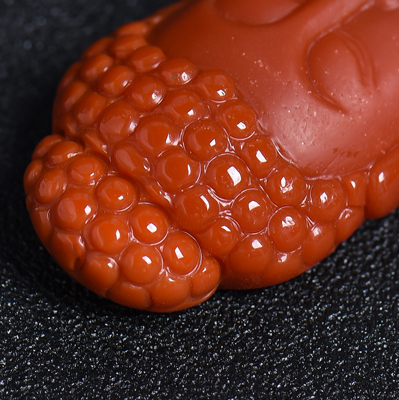 川料天然柿子红南红吊坠-红掌柜