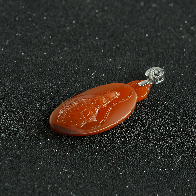 樱桃红南红无相佛挂坠-红掌柜