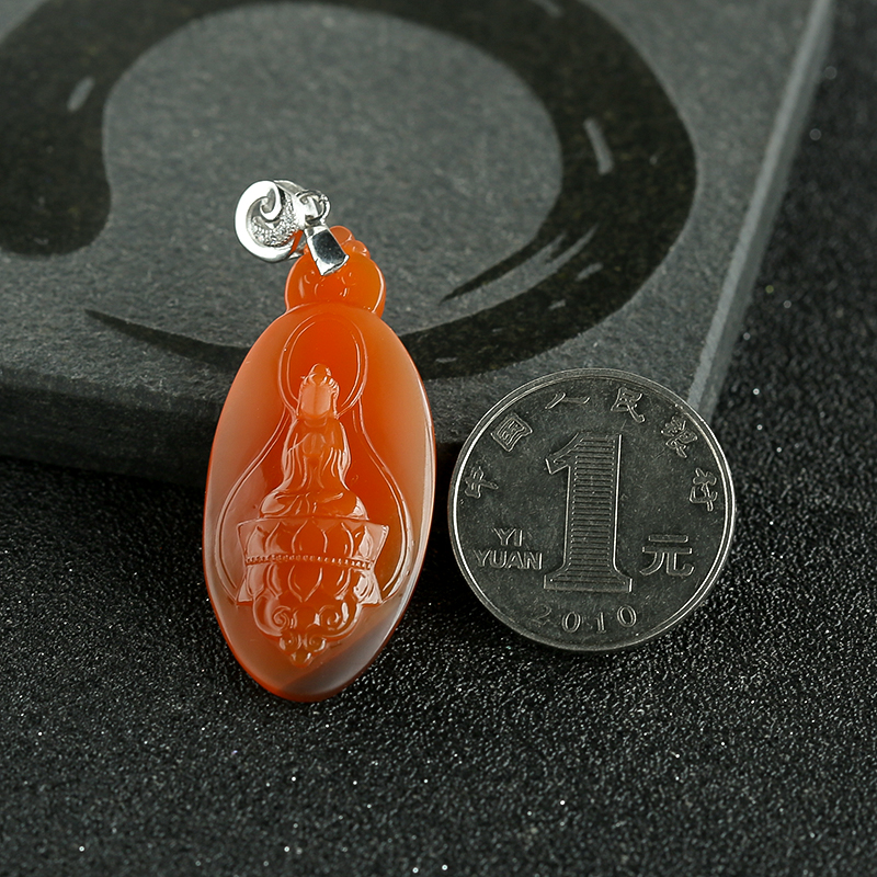 川料南红无相佛吊坠-红掌柜